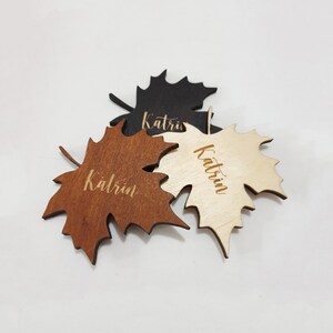 Thanksgiving place tag, Maple leafs, Personalized Wedding Place Names, Maple leaves table decor, Rustic Wedding place cards image 4