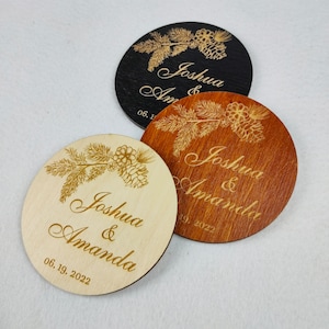 Wald personalisierte Untersetzer, Hochzeitsgeschenke, Gastgeschenke Hochzeit, personalisiertes Hochzeitsgeschenk, Gastgeschenke nach Maß