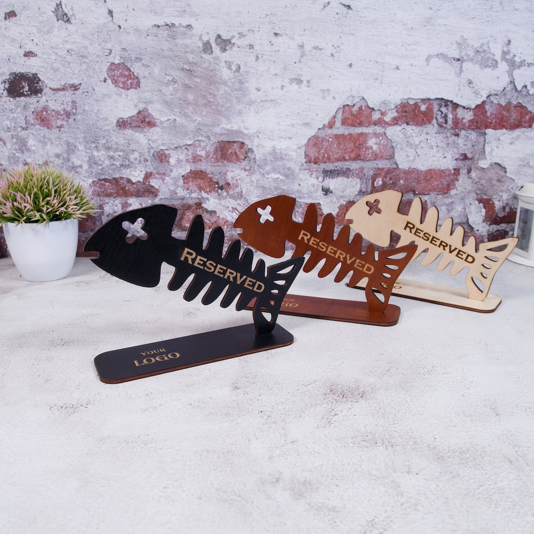 Fishbone Wood Reserved Table Sign: Unique Wedding Decor - Etsy