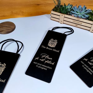 Do Not Disturb Sign | Custom Hotel Door Sign (10X26 CM) | Wood Door Hanger | Bulk Hotel Door Hanger | Custom Hanging Sign