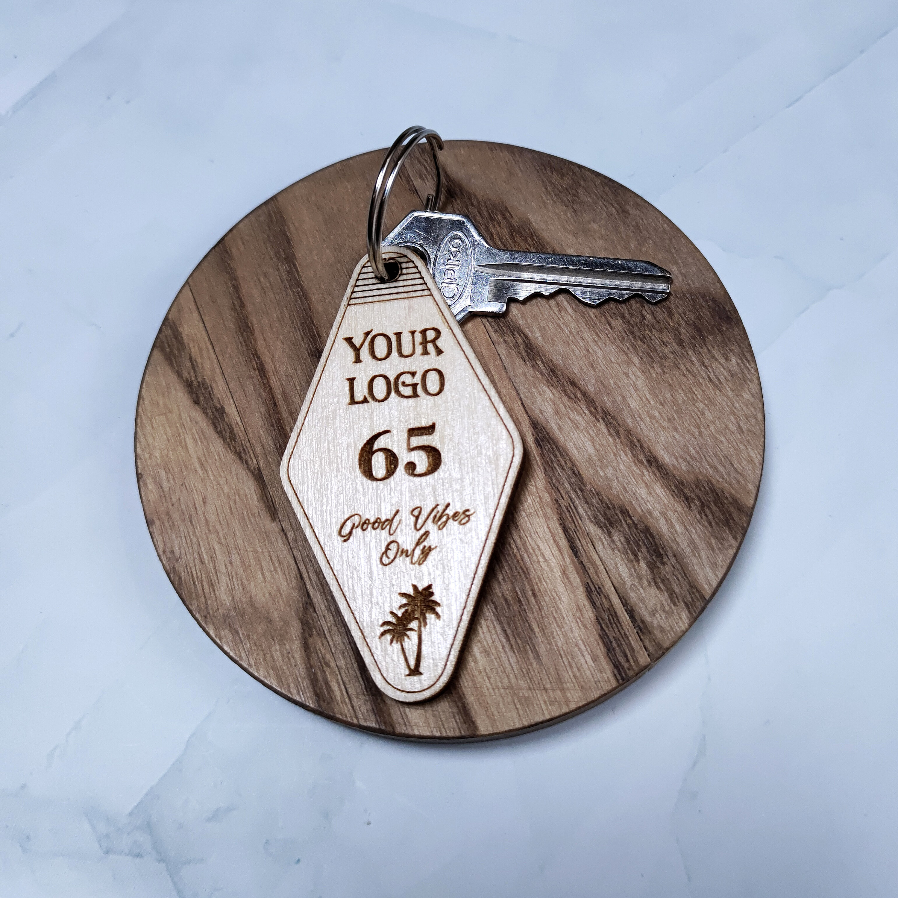 Wood Hotel Keychain
