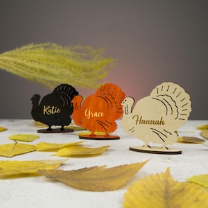 Personalized Wood Place Tags For Thanksgiving Day, Personalized Place Tag, Thanksgiving Place Tags, Turkey Place Name