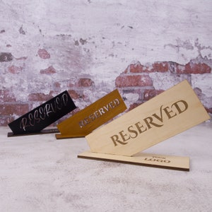 Wood Reserved Table Sign: Wedding Reception Decor