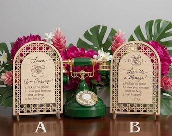 Wedding Phone Guestbook Sign, Audio Guest Book Sign, Vintage Phone Guestbook Instructions
