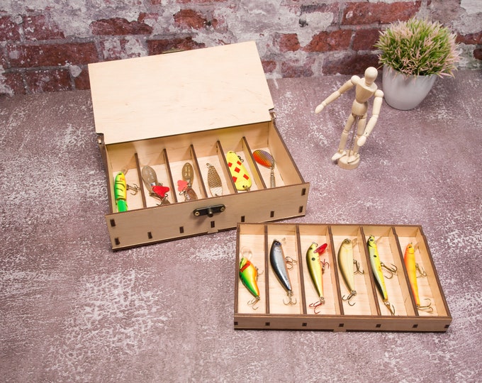 Custom Tackle Box, Fishing Gearbox, Fishing gifts for men, Unique fishing gift, Fathers day gift, Gift for him, Gift for men, wood box