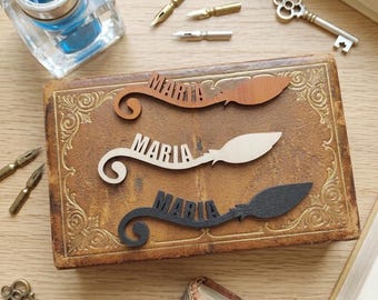 Personalized Broom Place Cards, Wooden Name Tags for Table Settings