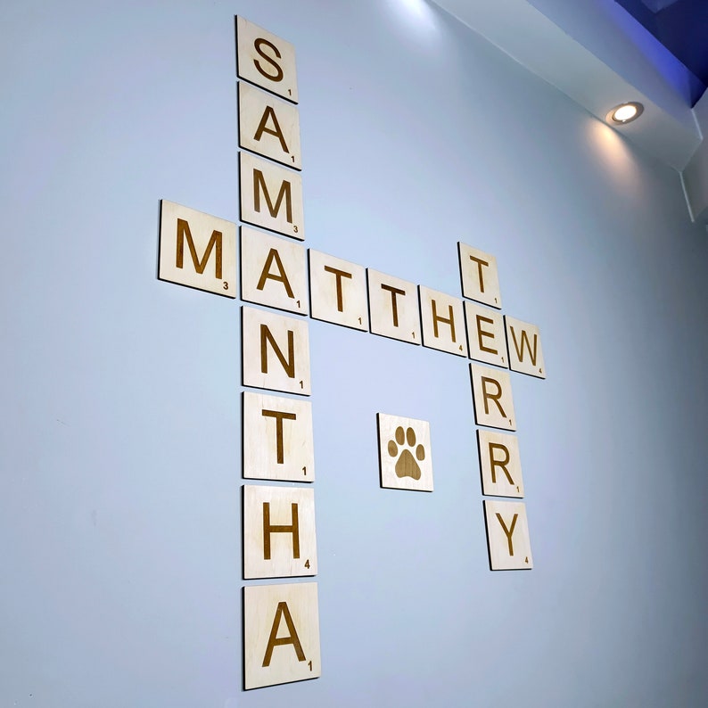 Wall Scrabble Tiles 4x4 In. Scrabble Tiles Names Scrabble Etsy