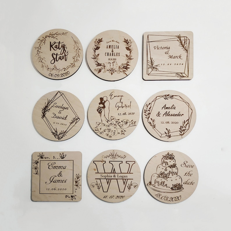 Custom Wedding Coasters Wedding Favors for Guests Save the Etsy