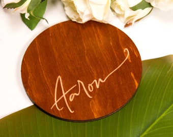 Personalized Wood Wedding Coasters: Custom Guest Favors
