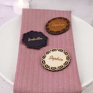 Wood wedding place cards, Place cards wedding, Laser cut names place cards, Wedding name place cards, Place cards christmas