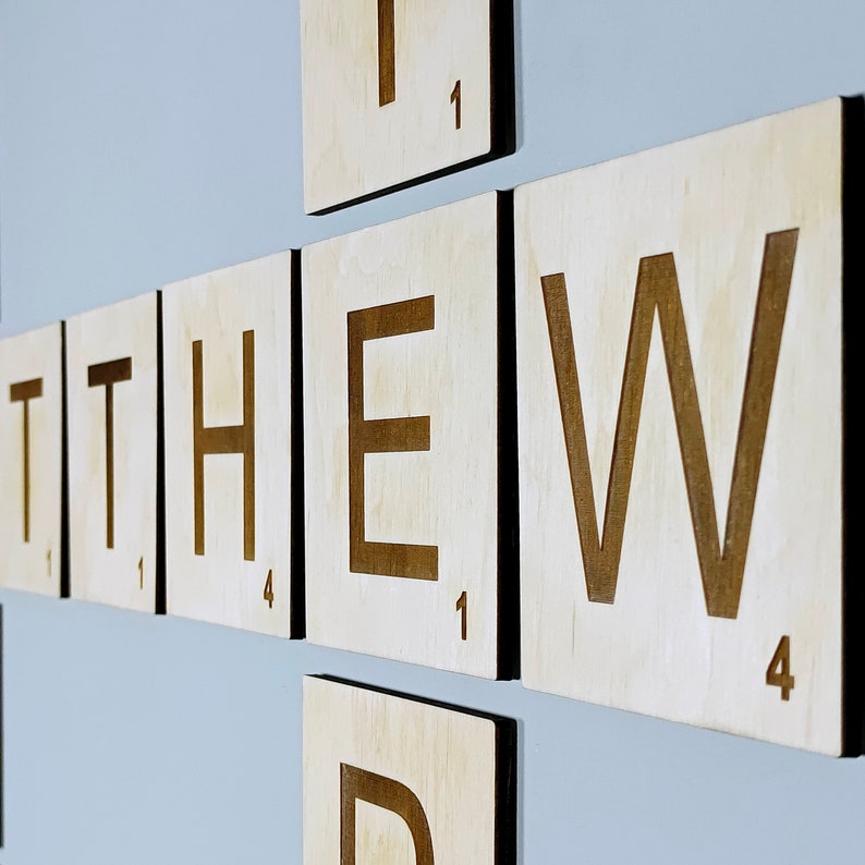 Wall Scrabble Tiles 4x4 In. Scrabble Tiles Names Scrabble Etsy