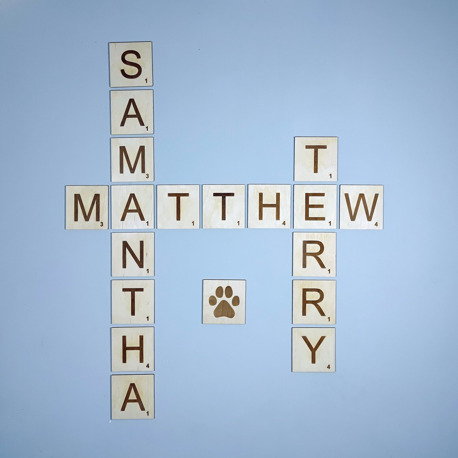 Wall Scrabble Tiles 4x4 In. Scrabble Tiles Names Scrabble Etsy