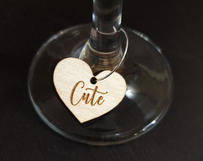 Hearts Personalized wine charms, Personalized wine glass, Wine charms personalized, Customized wine charms. Choose color/font/shape!