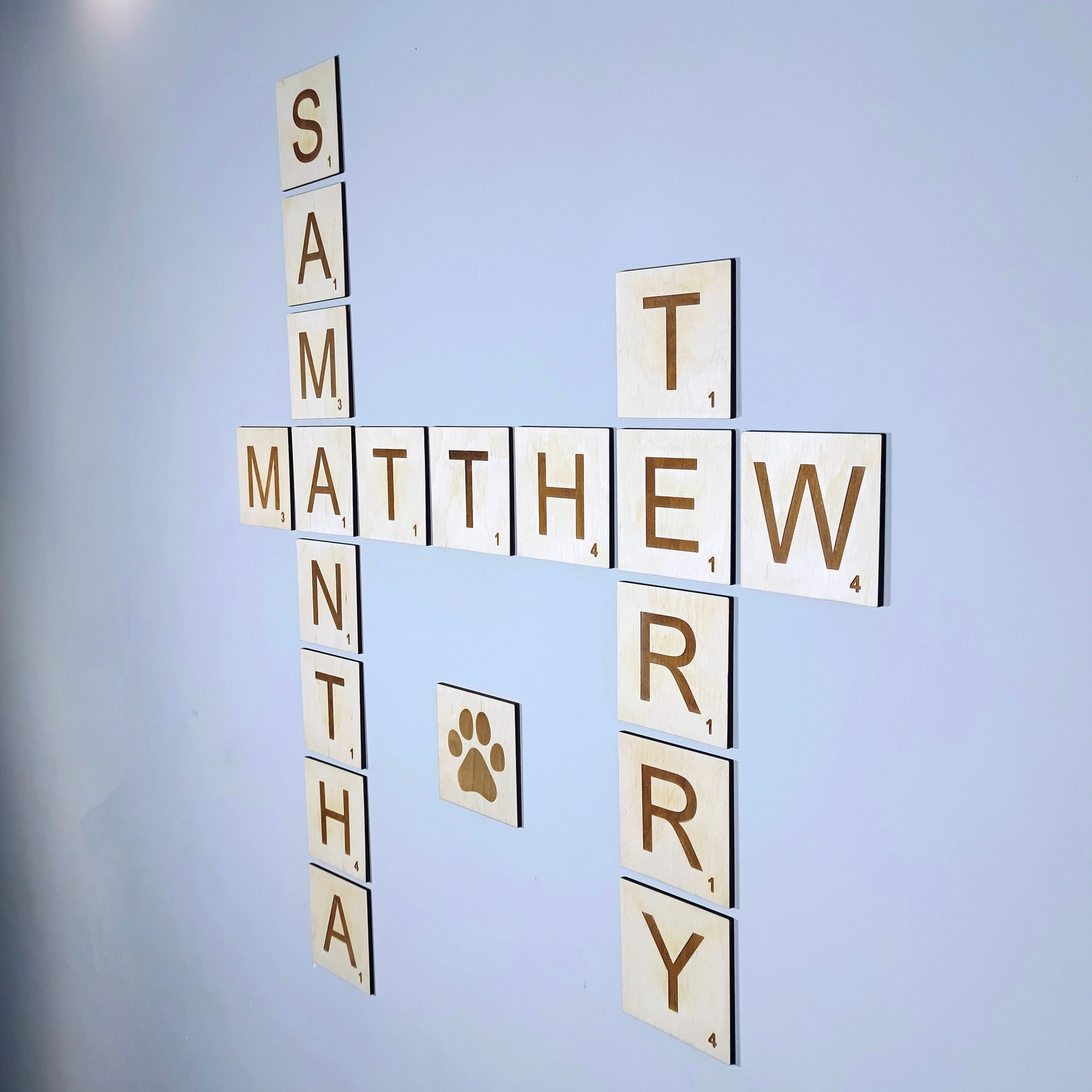 Wall Scrabble Tiles 4x4 In. Scrabble Tiles Names Scrabble Etsy