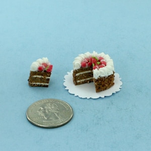 Fabulous Dollhouse Miniature Bakery Cake with Cut Out Slice VERY DETAILED