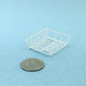 1:12 Scale Dollhouse Miniature White Kitchen Dish Drainer Drying Rack