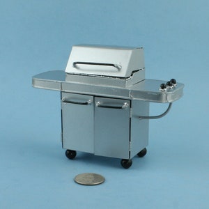 Dollhouse Miniature Outdoor Kitchen BBQ Grill