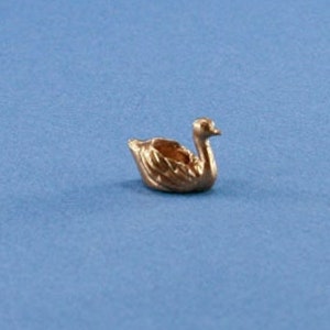 Beautiful 1:12 Scale Dollhouse Miniature Gold Metal Swan Planter #JLM168