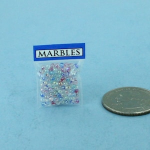 FABULOUS 1:12 Scale Handcrafted Dollhouse Miniature Realistic Bag of Loose Glass Marbles #HCX92