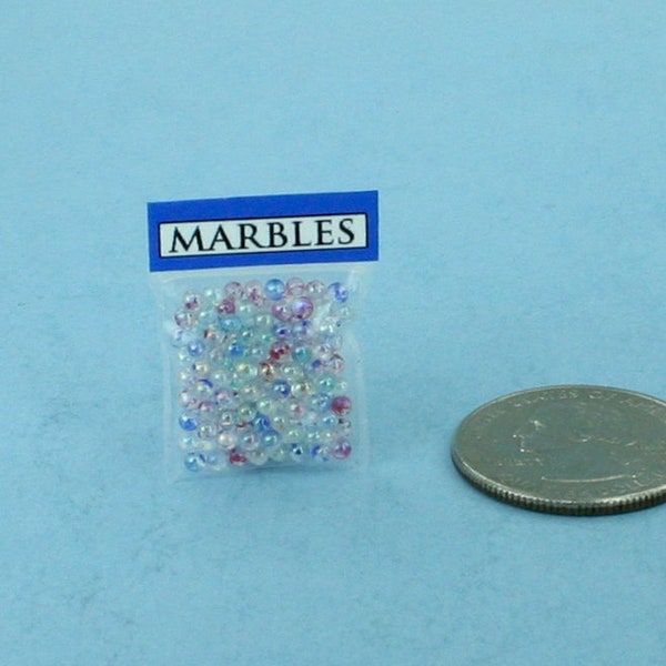 FABULOUS 1:12 Scale Handcrafted Dollhouse Miniature Realistic Bag of Loose Glass Marbles #HCX92