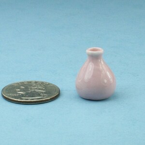 1:12 Scale Dollhouse Miniature Modern Pretty Pink Porcelain Glazed Vase