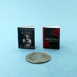 Dollhouse Miniature Classic Thriller Books with Pages inside Set of 2