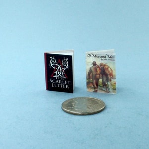Dollhouse Miniature Classic Books with Pages inside Set of 2