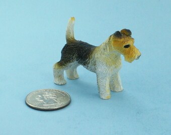 1:12 Scale Dollhouse Miniature Fox Terrier Standing Dog Figurine #S5013B