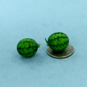 1:12 Scale Pair of 2 Dollhouse Miniature Realistic Watermelons