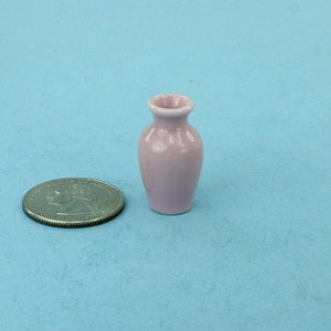 1:12 Scale Dollhouse Miniature Modern Pink Glazed Porcelain Vase #SCV18