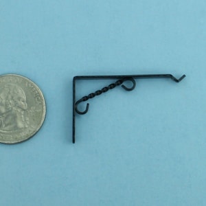 Dollhouse Miniature Fancy Black Metal Wall Mount Plant Hanger Bracket