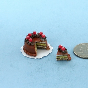 Fabulous 1:12 Scale Dollhouse Miniature Bakery Cake with Cut Out Slice VERY DETAILED #SLCS007