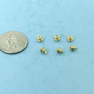 Dollhouse Miniature Brass Doorknob Handles Package of 6