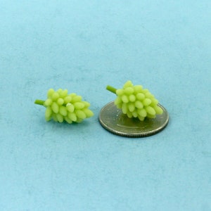 FABULOUS Dollhouse Miniature Pair of 2 Handmade Realistic Green Grape Bunches