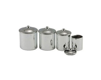 Dollhouse Miniature 4 Piece Kitchen Canister Set in an Ivory /"Vintage Look/"