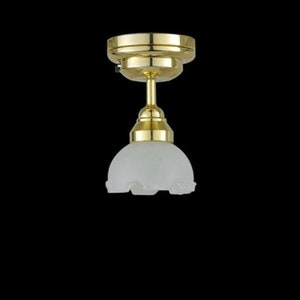 1:12 Scale Dollhouse Miniature Battery Operated LED Fancy Flower Shade Ceiling Light #WCSBLED280