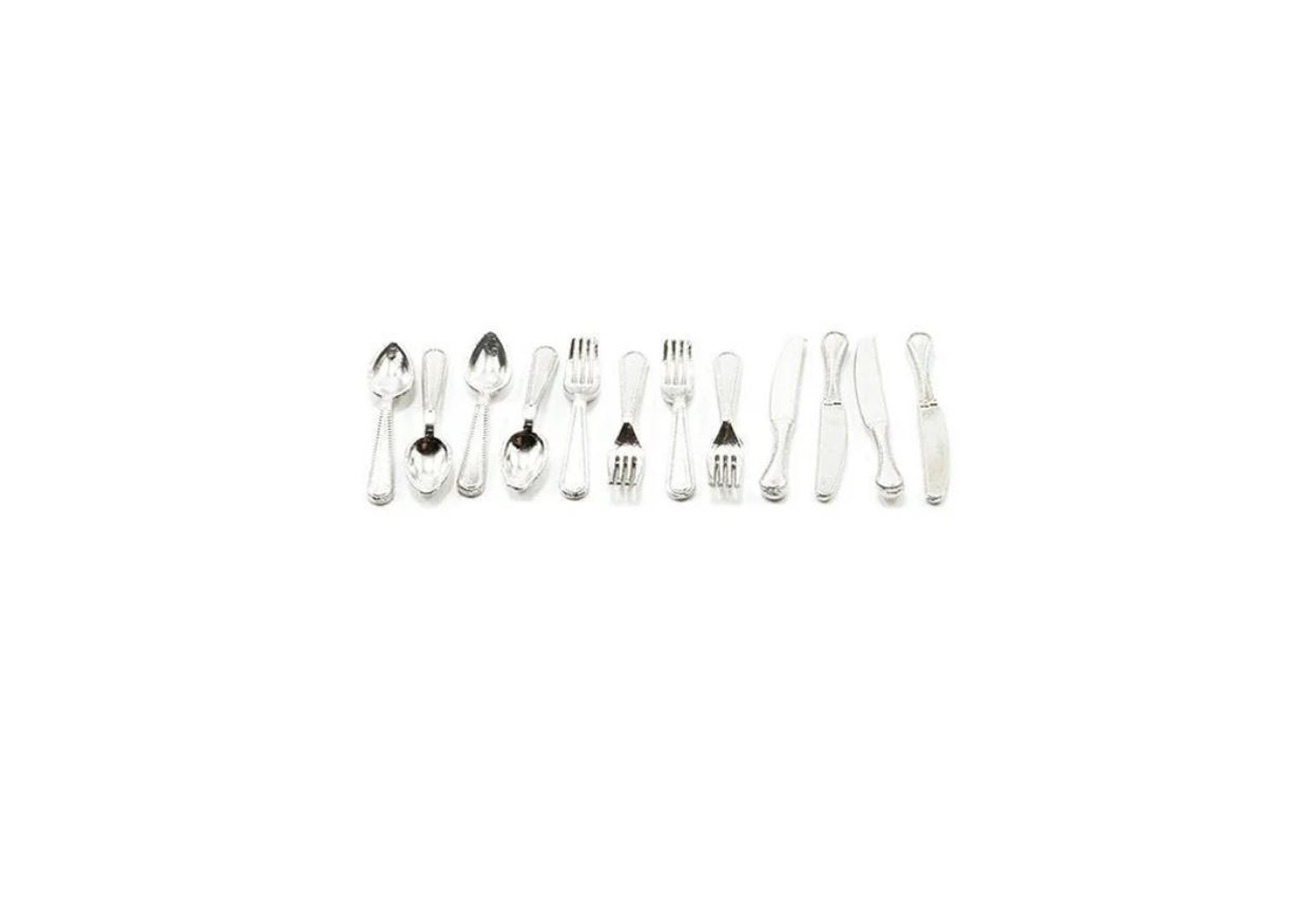 Dollhouse Miniature Silverware Set: 12 Piece Elegant Cutlery - Etsy