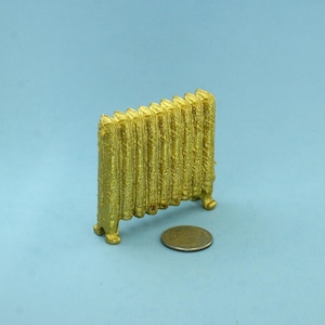 Dollhouse Miniature Decorative Antiqued Brass Heating Register Room Radiator
