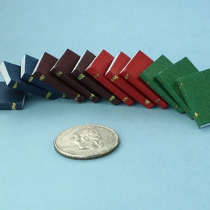 Dollhouse Miniature Set of 12 Opening Books with Pages Inside