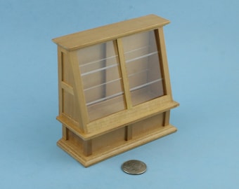 Dollhouse Miniature Bakery Cake Display Case in Oak Finish Miniature General Store Display Case