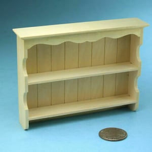 Dollhouse Miniature Decorative Wooden Wall Shelves to Display Plates PAINTABLE DIY
