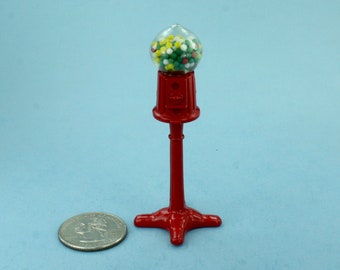 Dollhouse Miniature General Store Floor Standing Model Red Metal Gumball Machine
