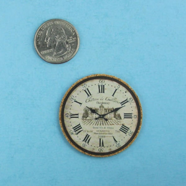 1:12 Scale Dollhouse Miniature Oversized Round Cork Wall Clock #WCKA331