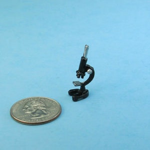 1:12 Scale Dollhouse Miniature Realistic Metal Microscope #SD80638