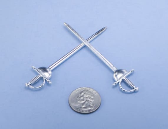 Dollhouse Miniature Metal Sword with Celtic Cross #CM162158