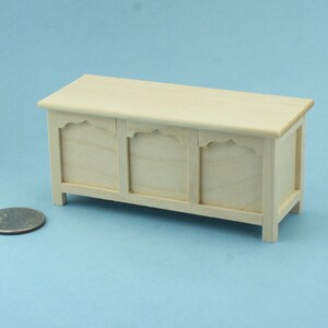 Charming Dollhouse Miniature 1:12 Scale Natural Wood Opening Blanket Chest Trunk Hope Chest Great for DIY! #SBEF122