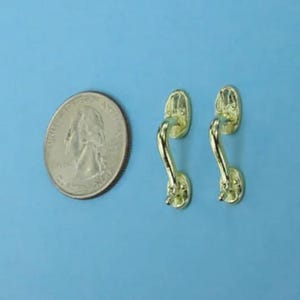 Decorative Miniature Brass Door Handles Pair of 2