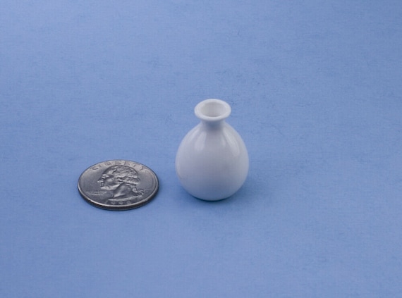 NICE 1:12 Scale Dollhouse Miniature Modern White Glazed Porcelain Vase #SCV6 