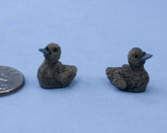 Pair of 2 Dollhouse Miniature Baby Swans -Great for Fairy Gardens Too! #WCGA247