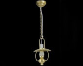 1 12 Dollhouse Miniature Battery Operated LED Brass Oil Lamp Style Hanging Ceiling Light WCSBLED286